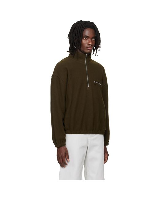 Rier Brown Khaki Fleece Sweatshirt for men