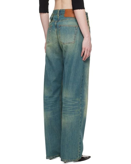 Victoria Beckham Blue Double Front Jeans