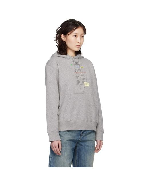 MM6 by Maison Margiela Gray Unbrushed Cotton Hoodie