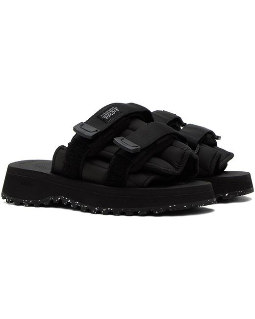 Suicoke Black Moto-puffab Sandals for men