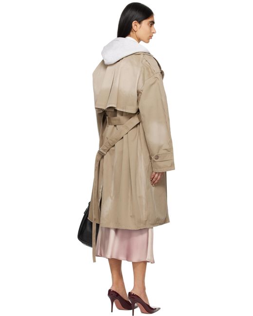 Trench Brun Clair À Ceinture Acne en coloris Black