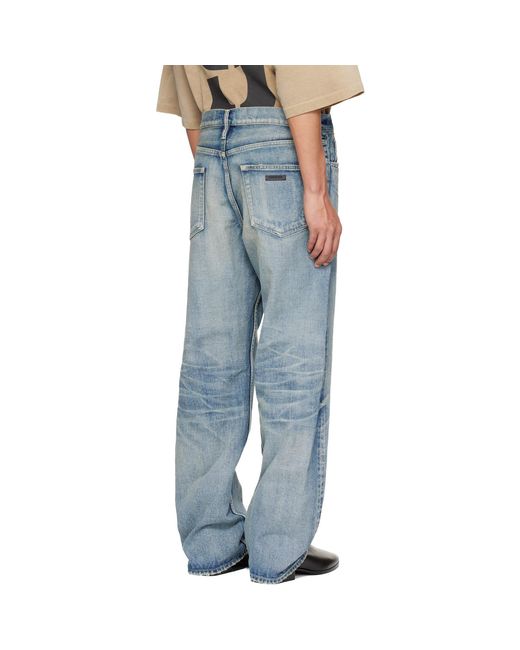 Fear Of God Blue Straight 5 Pocket Jeans for men