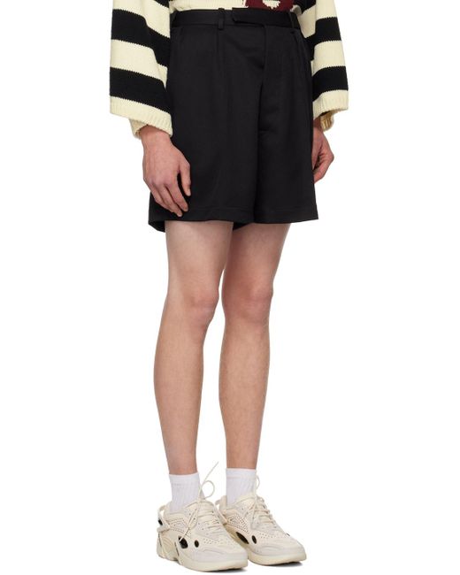 Raf Simons Black Pleated Shorts for men