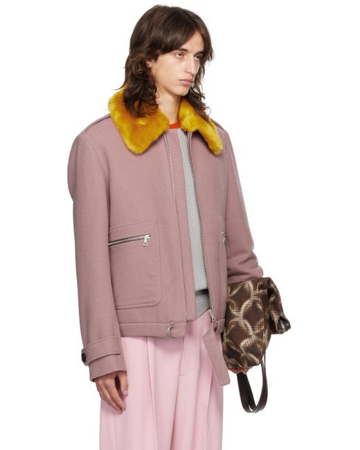 Dries Van Noten Pink Wool Jacket for men