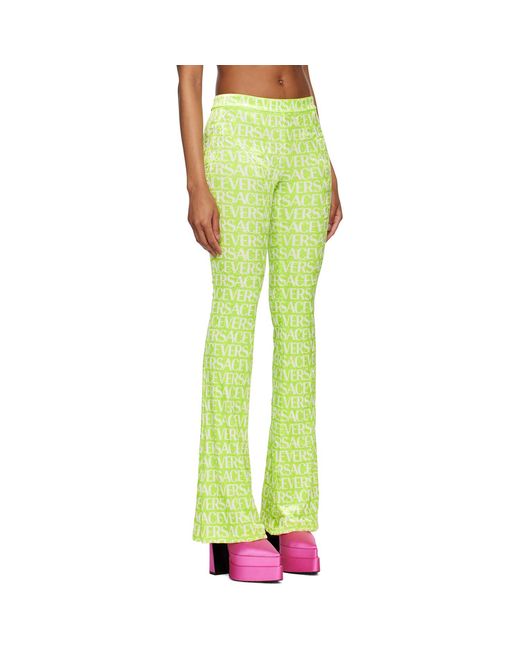 Versace Yellow Green Allover Trousers