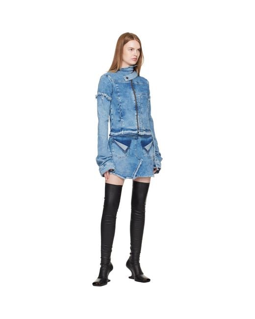 OTTOLINGER Blue Reversed Denim Miniskirt