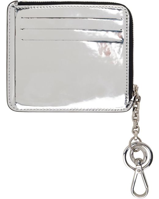 Acne Gray Silver Faux-leather Wallet for men