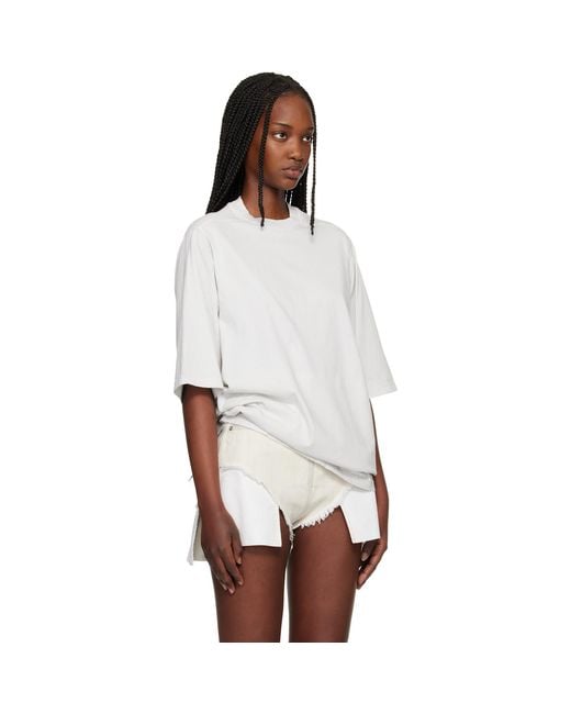Rick Owens White Temple Jumbo Ss T-Shirt