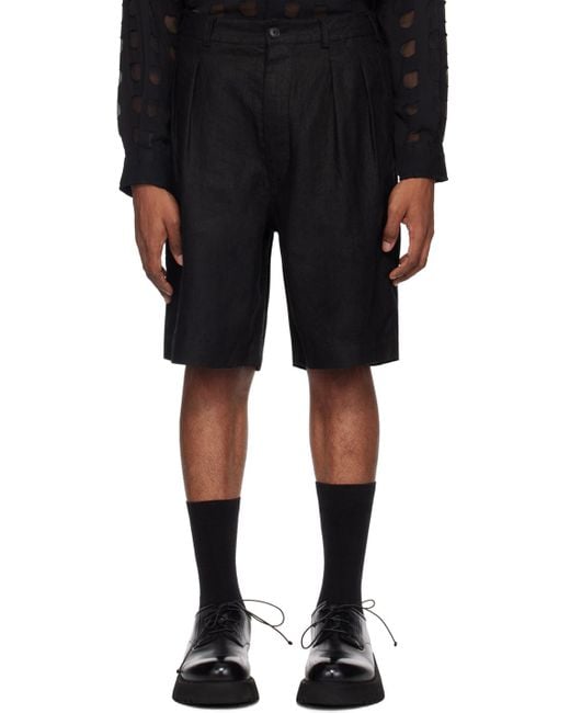 sunflower Black Pleated Shorts for men