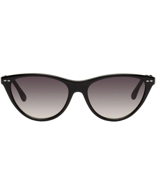 Lunettes De Soleil œil De Chat En Acetate Cuir Isabel Marant En Coloris Noir Lyst