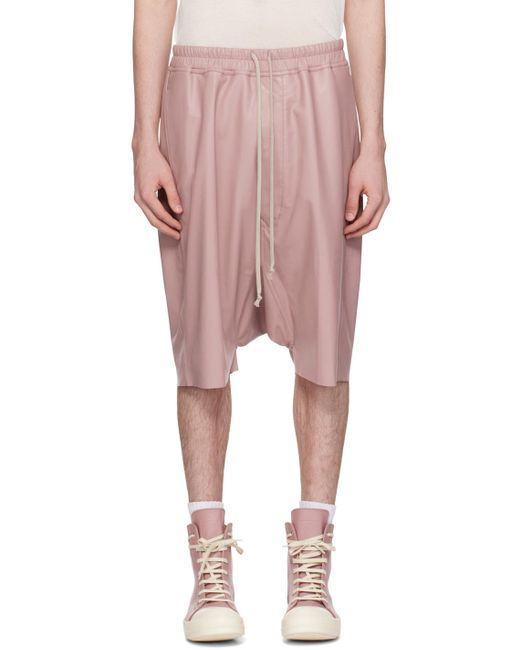 Rick Owens Pink Rick's Pods Leather Shorts for men
