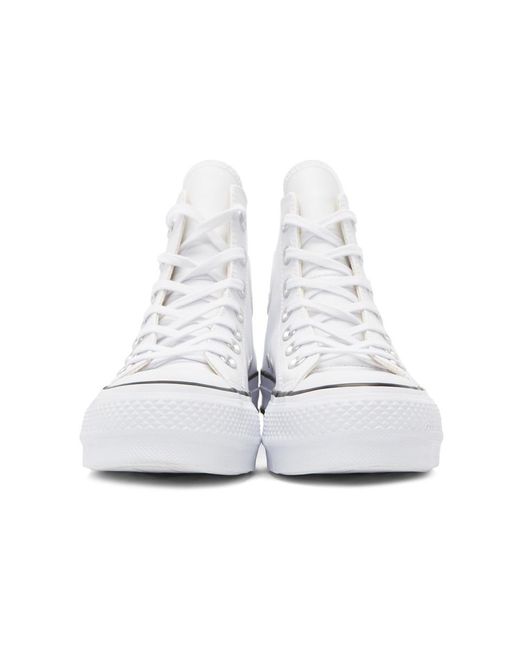 Converse Leather White Chuck Taylor All-star Lift High-top Sneakers | Lyst