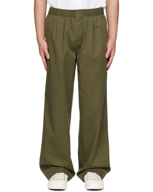 Fred Perry Green Wide-leg Trousers for Men | Lyst