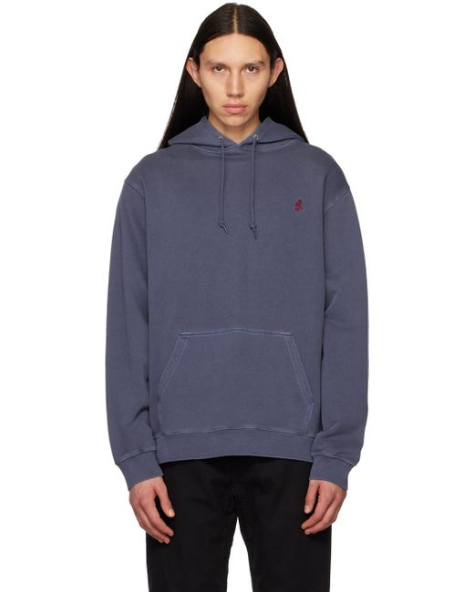 Gramicci Blue Navy Embroidered Hoodie for men
