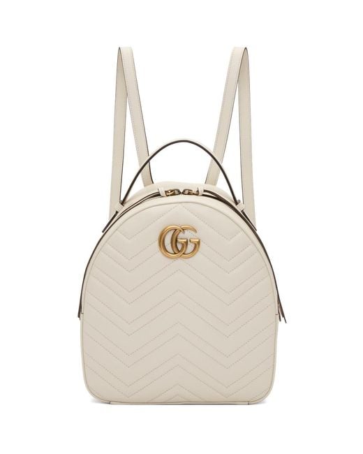 Gucci White Gg Marmont Backpack