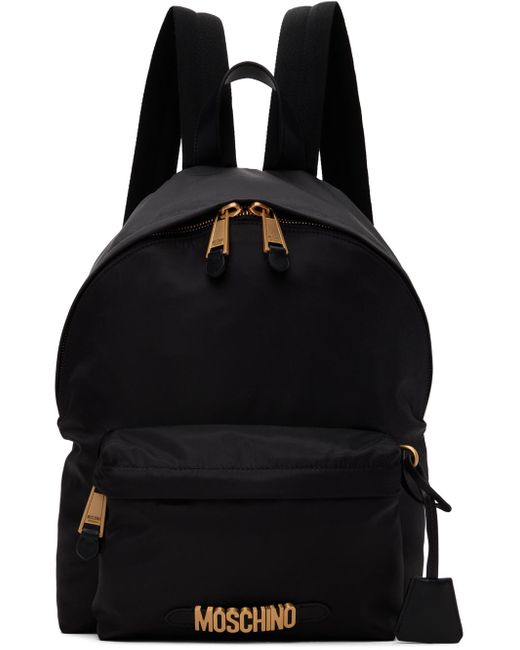 Moschino Black Logo Backpack