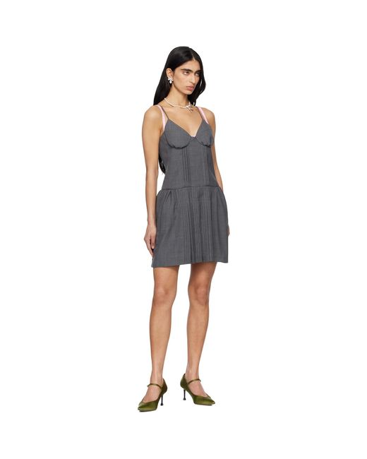 ShuShu/Tong Black Tuck Detail Bustier Slip Minidress