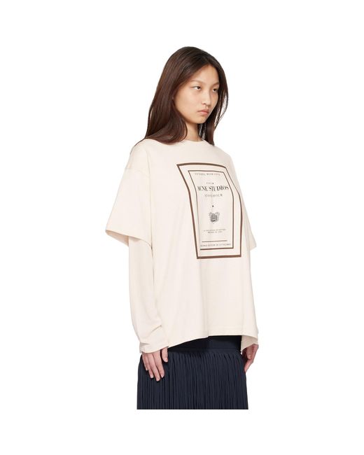 Acne Natural Layered Graphic T-Shirt