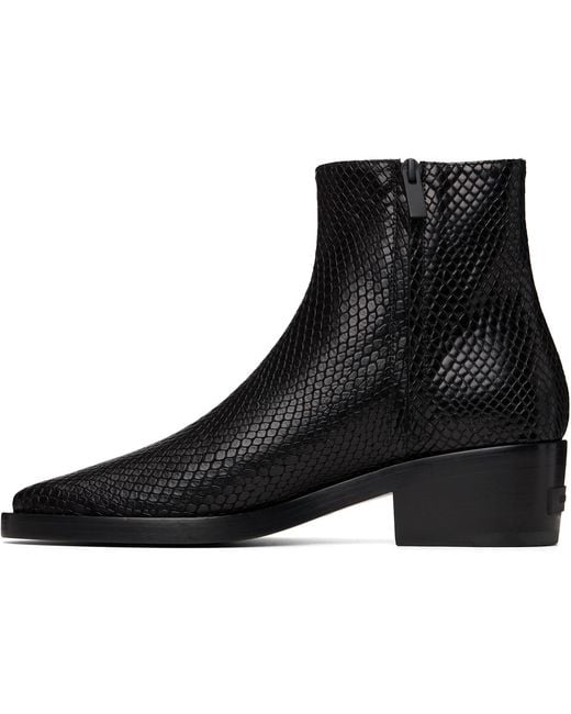 Fear Of God Black Snakeskin-Embossed Santa Fe Boot