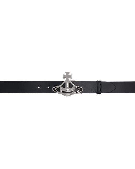 Vivienne Westwood Black Line Orb Buckle Belt for men