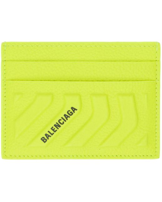 Balenciaga Yellow Embossed Card Holder for men
