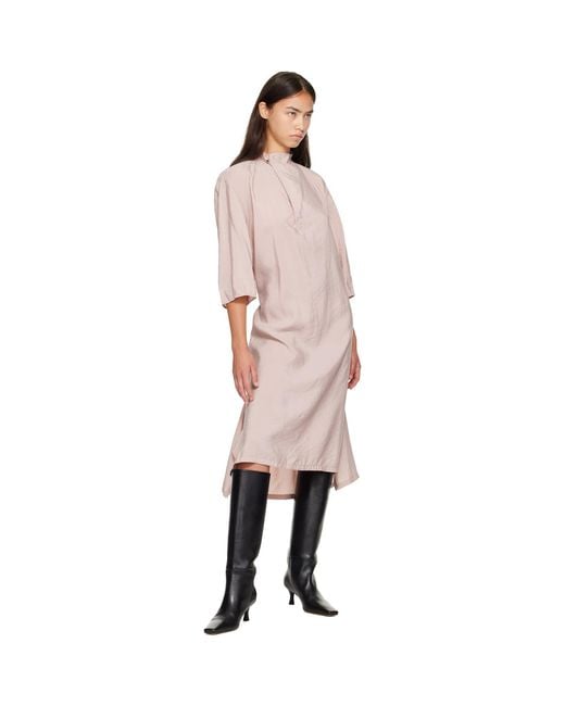 Lemaire Pink Soft Collar Midi Dress