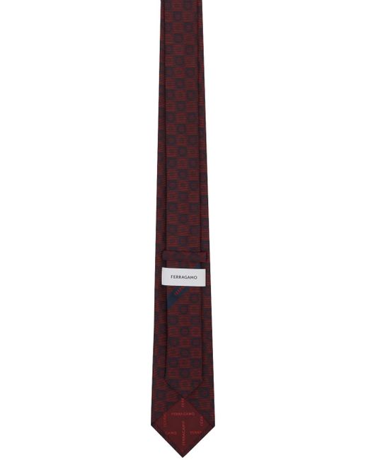 Cravate bourgogne en soie à imprimé gancini Ferragamo pour homme en coloris Black