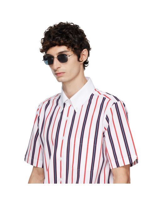 Thom Browne Gray Rectangular Rimless Sunglasses for men