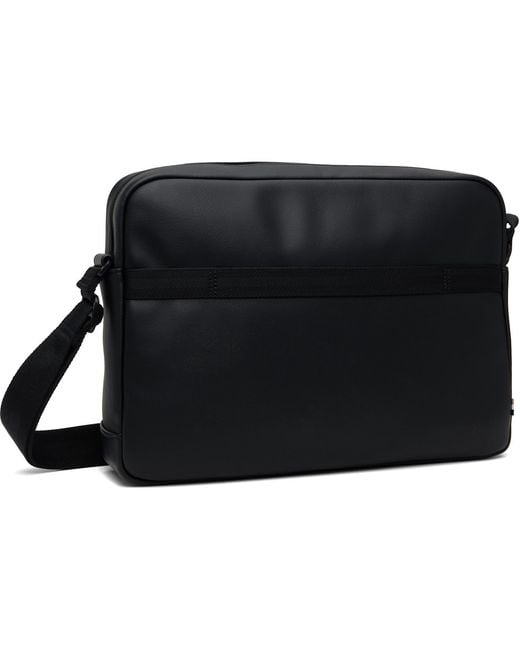 Boss Black Grained Faux-Leather Bag for men