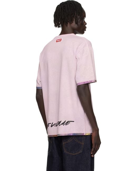 メンズ KENZO ピンク Paris Futura 2000エディション リバーシブル Tシャツ Black