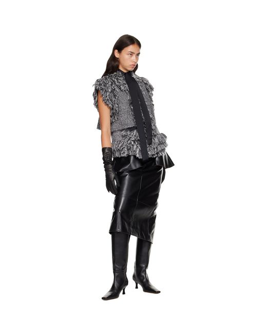 Sacai Black Tweed Vest
