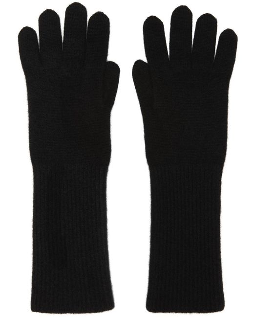 Auralee Black Knit Baby Cashmere Long Gloves