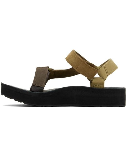 Teva Black Tan Midform Universal Leather Sandals