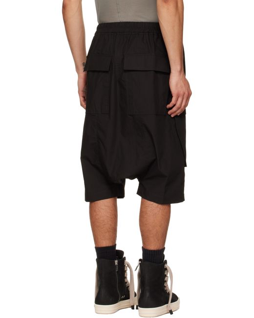 Rick Owens Black Temple Pods Cargo Shorts for men
