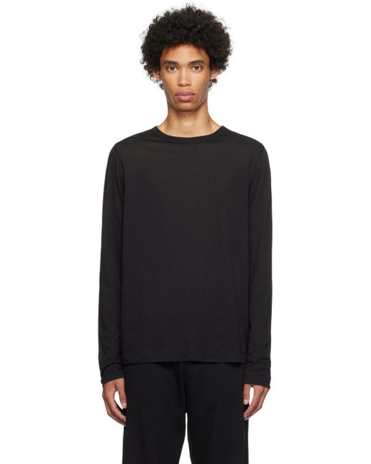 Dries Van Noten Black Semi-sheer Long Sleeve T-shirt for men