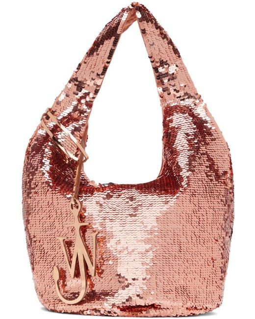 J.W. Anderson Pink Rose Mini Sequin Shopper Bag