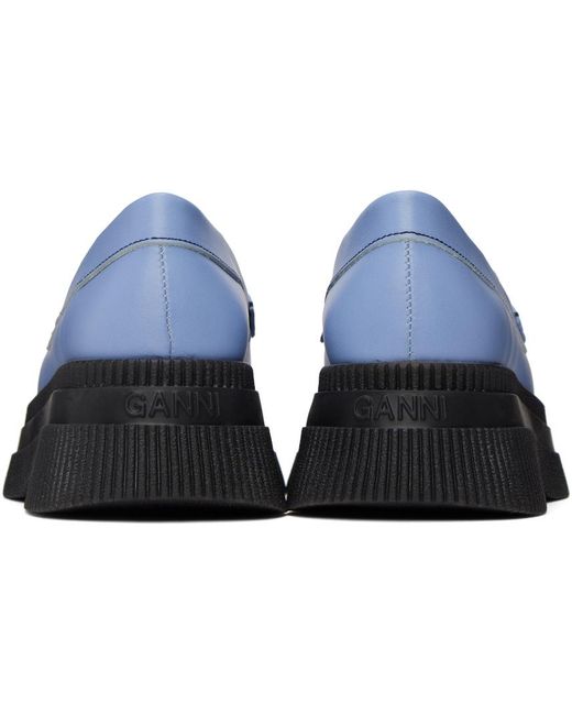 Ganni Black Blue Wallaby Creepers Loafers