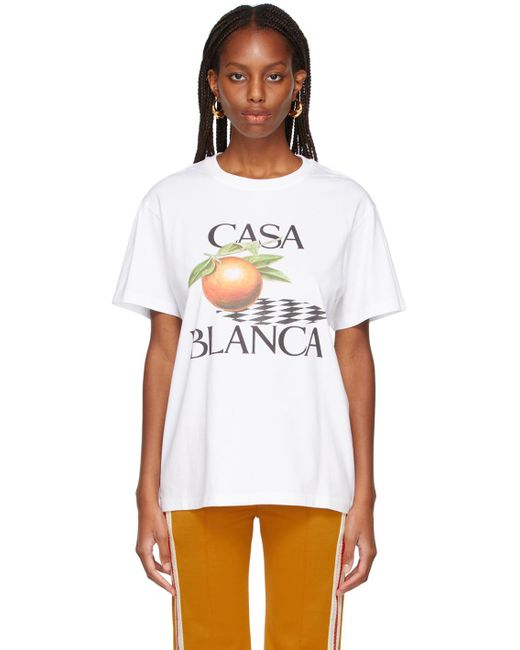 casablanca triumphal orange cotton t shirt