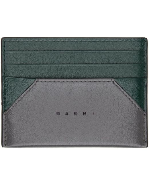 Marni Gray Logo Card Holder for men
