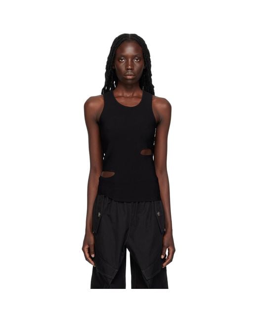 Dion Lee Black Slit Tank Top