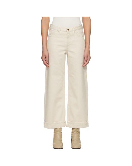 Moncler Natural Off- Cropped Jeans