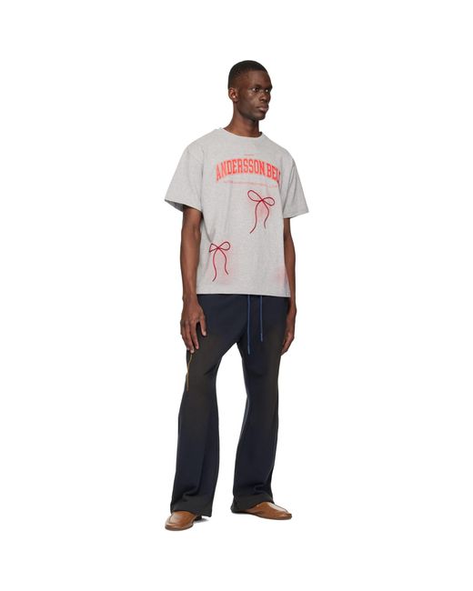 ANDERSSON BELL Black Ribbon Embroidery Spray T-Shirt for men