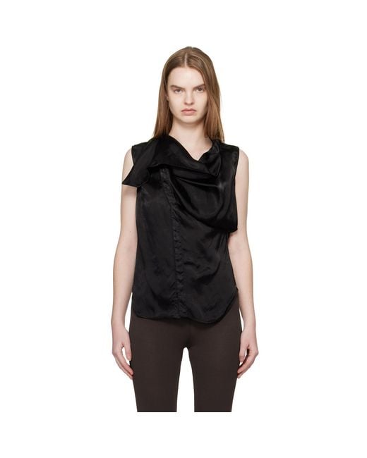 Rick Owens Black Temple Sl Island Blouse