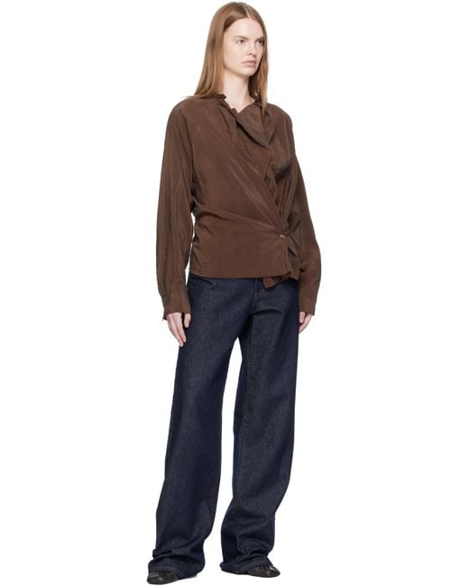 Lemaire Brown Twisted Blouse