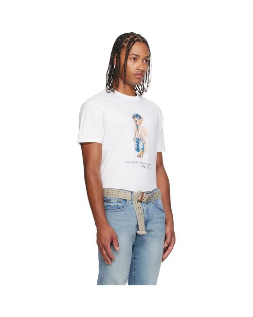 Polo Ralph Lauren White Polo Bear Classic Fit T-Shirt for men