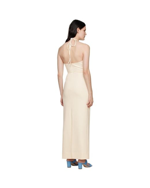 Staud Black Off-white Abigail Midi Dress