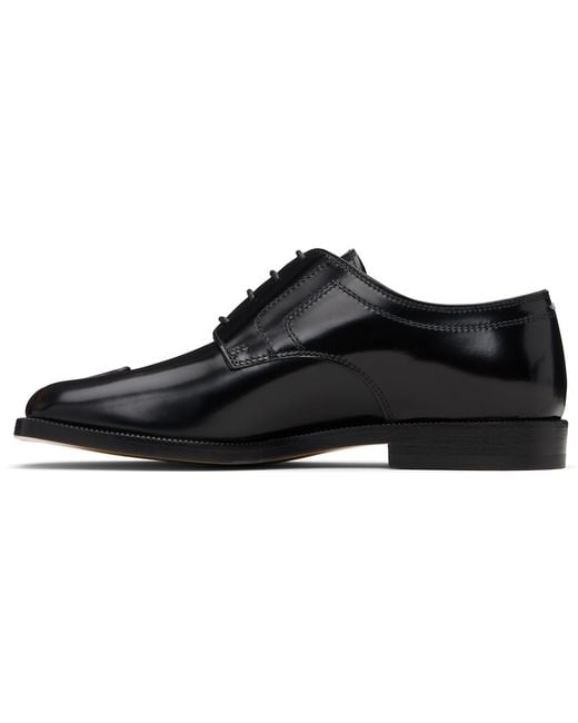 Maison Margiela Black Tabi Leather Derbys