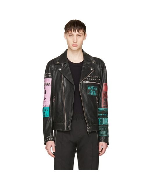 DIESEL Black Leather L-hater-ed Jacket for men
