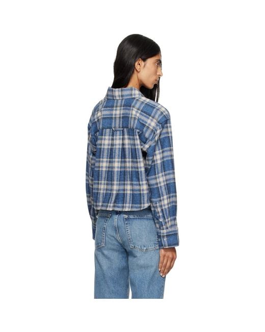 Citizens of Humanity Blue Off- Ana Cropped Shirt