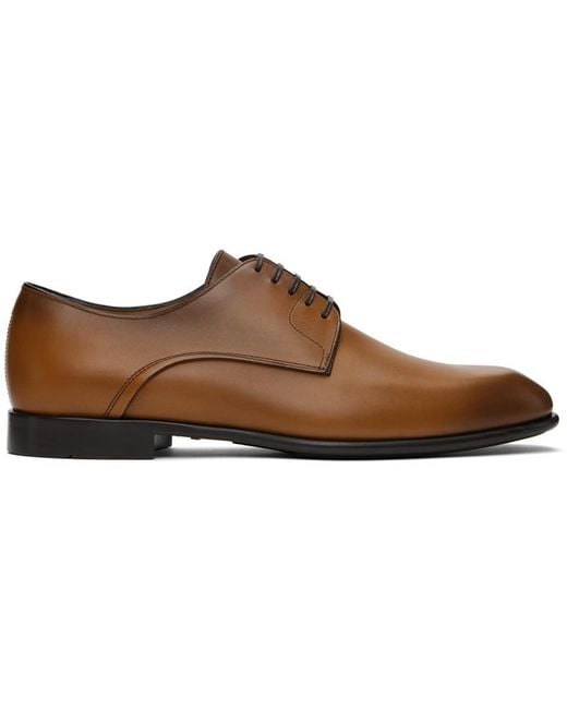 Ferragamo Black Brown Two Tone Derbys for men